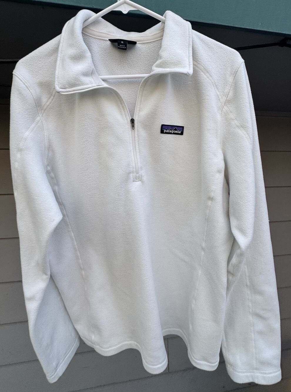 Patagonia Micro D 1/4 Zip Fleece Pullover Women's Cream Size XL STY 26278 Comfy